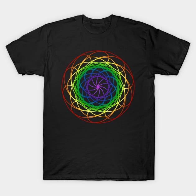 Rainbow Spirograph T-Shirt by Blackmoonrose13